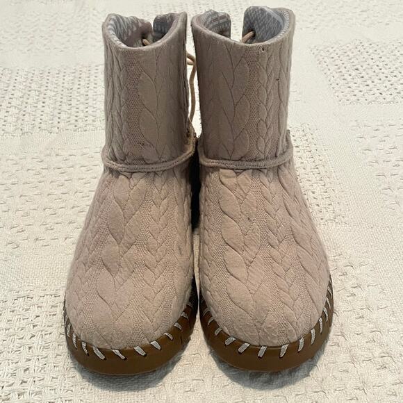 Muk Luks Flexi Hoboken knit boot blush size 6 900459 - Picture 5 of 10